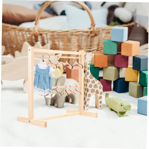 Toyvian 1set Dollhouse Hanger Miniature Garment Rack Wall Mount Clothing Rack Mini Doll Kid Furniture Kids Clothes Hangers Pants Hangers Space Sav...
