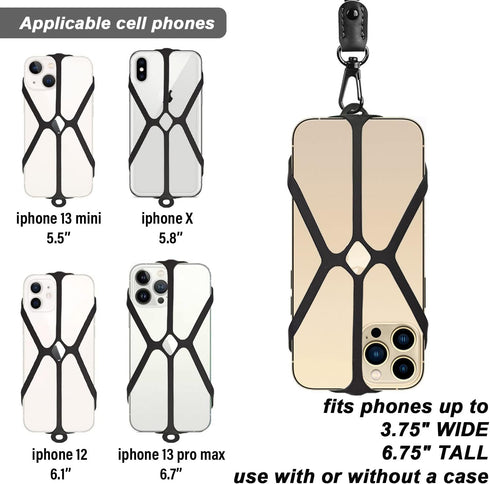 Cell Phone Lanyard, Phone Lanyards for Around The Neck, 2 in 1 Phone Strap with Silicone Phone Holder and Patch, Fits iPhone and Most Cell Phones ...