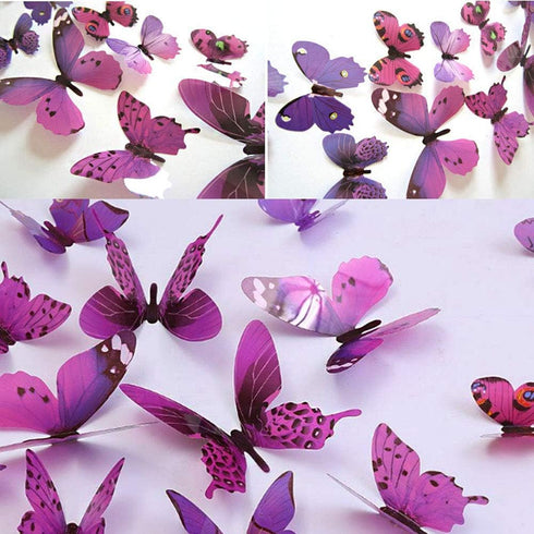 Ewong Butterfly Wall Decals, 36PCS 3D Butterflies Home Decor for Room, Wall Sticker for Girls Room Kids Bedroom Bathroom Baby Nursery Decoration (...