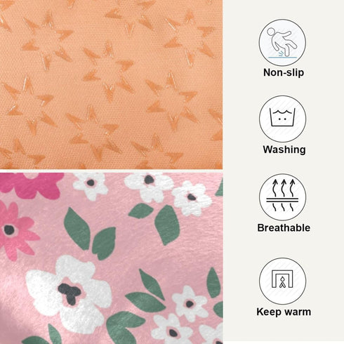 Pink Floral Pet Bed Pad Soft Dog Bed Mat with Anti-Slip Bottom, Machine Washable Crate Pad Mattress for Dog Sleeping...