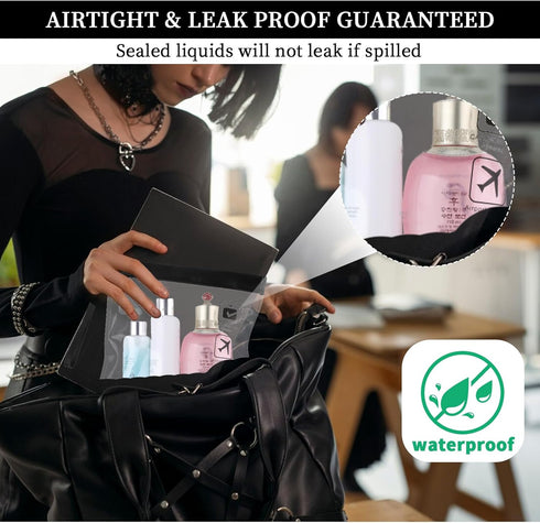 4 Pack TSA Approved Toiletry Bag, Clear Quart Size Toiletries Bags for Travel Carry On, Airport Airline Compliant Bag for Holiday Travel Essential...