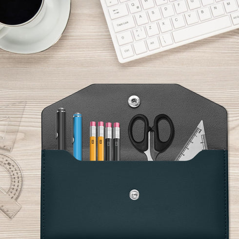 Cash Envelopes PU Leather, Budget Binder Money Envelopes Reusable Waterproof Budget Envelopes Cash Wallet 6.9x3.5 In (Blue)...