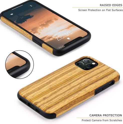 Tasikar Compatible with iPhone 11 Pro Case Easy Grip Wood Grain Design Compatible with iPhone 11 Pro (Teak)...