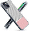 Stripes Case for iPhone 13/14, Hard PC+TPU Bumper Clear Protective Case Compatible with iPhone 13/14 6.1" 2021 2022 - Minimal Stripes and Rose Gol...