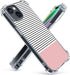 Stripes Case for iPhone 13/14, Hard PC+TPU Bumper Clear Protective Case Compatible with iPhone 13/14 6.1" 2021 2022 - Minimal Stripes and Rose Gol...