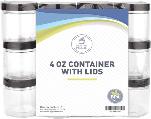 Healthy Packers 4oz Plastic Jars with Lids - Small Clear Jars with Lids - Lotion Containers with Lids | 4 oz Plastic Mason Jars with lids | Cream ...