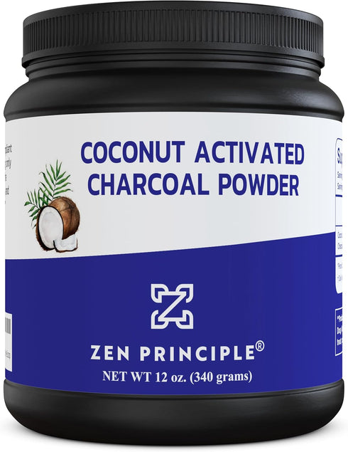 Large 12 Oz. Coconut Activated Charcoal Powder. Whitens Teeth, Rejuvenates Skin and Hair, Supports Better Digestion. USA-Owned Producers, Free Sco...