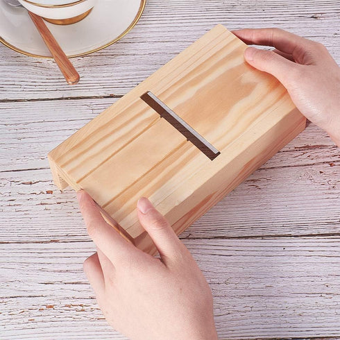 PH PandaHall Wood Soaps Beveler Planer Candles Loaf Cutter Mold Beveler Sharp Blade Soap Candle Mold Cutter Cheese Slicer Handmade Soap Making Tri...