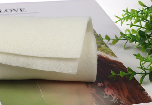 YYCRAFT 1 Yards Soft Felt by The Yard Fabric 74 Inch Wide 1.6mm Thick DIY Arts & Crafts Sewing-Ivory...