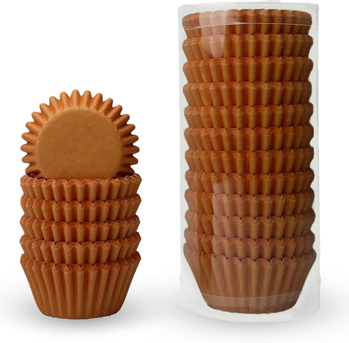 qiqee Mini 300-Count Cupcake Liners Cupcake Cups Food Grade Orange Cupcake Papers Baking Cups Cupcake Wrappers (Mini Size)...