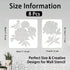 8pcs Peony Wall Stencils for Painting 11.7x8.3" Tile Stencil Set Reusable Plastic Wall Stencils Template for Painting on Wood Wall Furniture Floor...