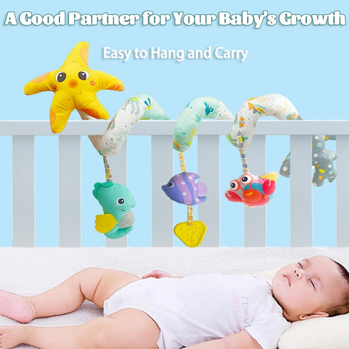 Baby Toys Infant Carseat Toy - Car Seat Toys Gifts for 0-6 6-12 Months Stroller Toy for Newborn Babies Boy Girl 3-6 Month Spiral Hanging Bassinet ...