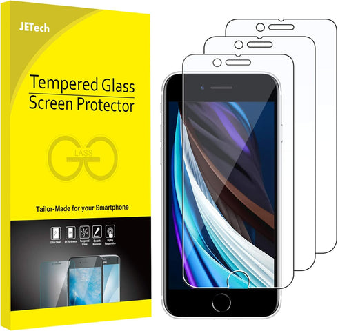 JETech Screen Protector for iPhone SE 3/2 (2022/2020 Edition), 4.7-Inch, Tempered Glass Film, 3-Pack...