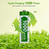 Ni-MH Rechargeable AA Batteries,1.2V 1000mAh High Capacity Pre-Charged Double A Solar Battery for Garden Landscaping Solar Lights, String Lights, ...