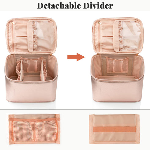 OCHEAL Makeup Bag, Large Travel Makeup Bag Cosmetic Bags for Women Traveling Washable Make Up Bag Organizer Case -Large Rose Gold...