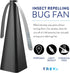 Treva Chemical Free Bug Fan, Fly Deterrent with Holographic Blades to Clear Bugs, Mosquitoes, and Flies, Battery Powered Fly Fan, Black (2 Pack)...