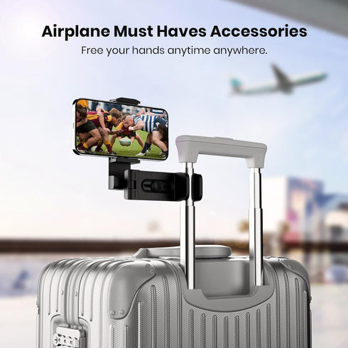 Portable Airplane Phone Holder, Klearlook Universal Travel Essentials Phone Mount with Multi-Directional 360° Rotation, Travel Must Haves Handsfre...