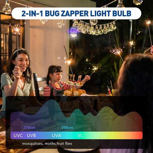 Bug Zapper Light Bulb, 2-in-1 Indoor Electric Mosquito Killer Lamp with UV LED Light, Fly Insects Trap for Home Entryway Balcony Patio(1 Pack)...
