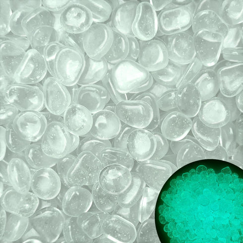 Glow Pebbles, 200 pcs Glowing Rocks, Glow in The Dark Stones for Outdoor Decor, Garden Lawn Yard, Luminous Pebbles for Landscaping, Walkway Pathwa...