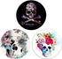 Foldable Telephone Support, Mobile Phones and Tablets, The Grip (3 Pack)-Black and White Color, Skull...