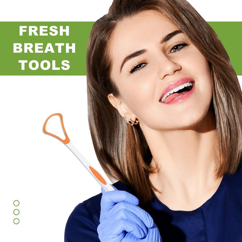 10 Pieces Tongue Scraper Tongue Cleaner Plastic Tongue Brush for Adults Kids Healthy Oral Care, Pink Blue Green Purple Orange...