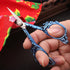 Sewing Embroidery Scissors with Sheath, 4.7in Sharp Tip Craft Crochet Scissor for Needlework Cross Stitch Threading Handicraft DIY Tool, Cute Blue...