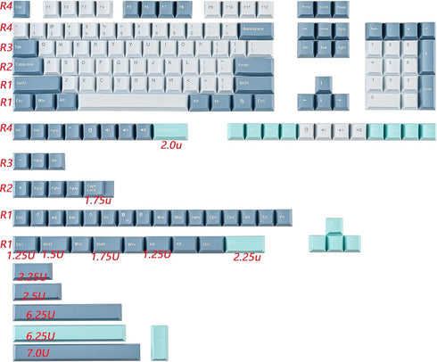 PBT shoko Custom keycaps?168 key cherry profile Doubleshot key cap set for 60%/64/84/108 cherry/gateron MX switches US ANSI Layout Mechanical Keyb...