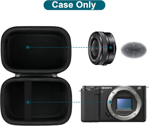 Canboc Carrying Case for Sony Alpha ZV-E10/ ZV-E10L APS-C Interchangeable Lens Mirrorless Digital Camera, 4K Video Vlogging Camera Bag, Fit 16-50m...