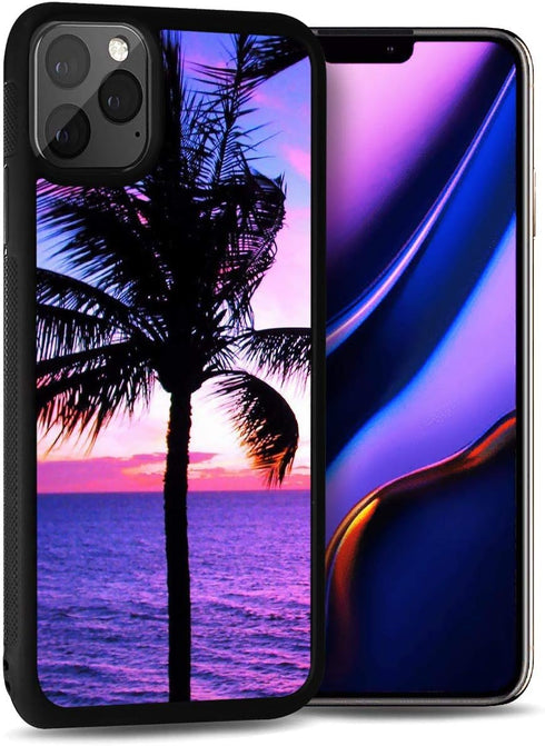 for iPhone 11, Durable Protective Soft Back Case Phone Cover, HOT12377 Palm Tropical...