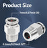 5 Pack Push to Connect Tube Fittings Pneumatic Male Straight Release Connectors Tube, 8mm Tube OD(PC8-02)...