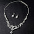 Bride Crystals Rhinestones Necklace Earrings Set Bridal Wedding Jewelry Sets Rhinestone Choker Necklace Prom Party Costume Jewelry Set for Women N...