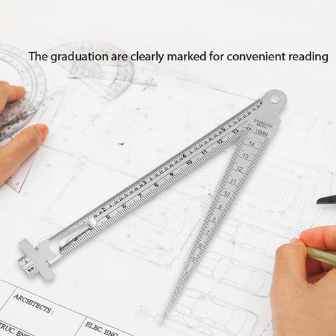 Taper Gap Gauge TOPINCN Stainless Steel Depth Ruler Hole Inspection Tool Dimensional Measurement...