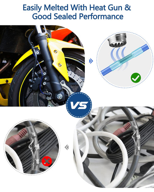 350PCS Heat Shrink Butt Connectors - ECNLAN Insulated & Waterproof Wire Connector Kit for Marine Automotive Motorcycle Electrical...