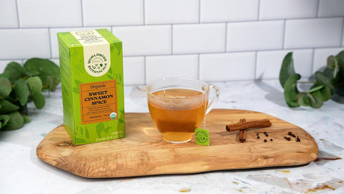 Worldwide Botanicals Sweet Cinnamon Spice Herbal Tea - Organic, Caffeine Free, Kosher, Naturally Sweet, 50% More Herbs - 25 Tea Bags...