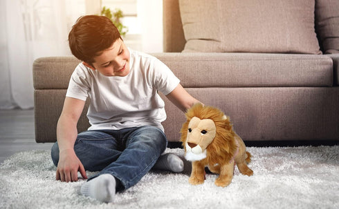 Ice King Bear Lion Stuffed Animal, Lifelike Plush Toy, 12 Inches Length...