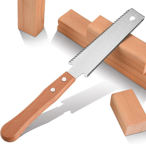 Small Woodworking Hand Saw, 6 inch Flexible Blade Double edge TPI 17/11 Pull Saw for Craft, Hobby, DIY, Non Slip Wood Handle Garden Trim Saw, Shar...