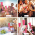 Party Essentials 20 Count Hard Plastic Twopiece 5 oz Champagne Flutes, Neon Pink...