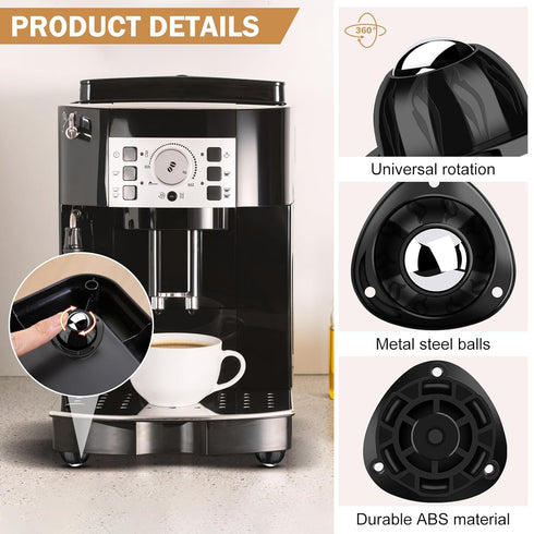 Furniture Small Adhesive Casters Wheels: Mini Rollers Self Stick - Low Profile Swivel Ball Casters Rolling Wheels for Appliances Mop Bucket Table ...