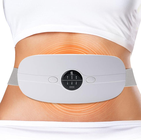 Portable Cordless Menstrual Heating Pad with 3 Heat Levels and 3 Vibration Massage Modes, Fast Heating Belly Wrap Belt, Back or Belly Pain Relief ...