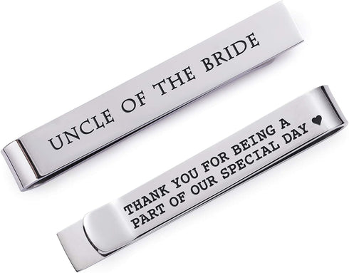 Uncle of The Bride Tie Clip Stainless Steel Tie Bar Thank You for Being A Part of Our Sepcial Day Wedding Family Reunion Gift Best Uncle Ever...