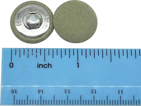 Green Fabric Cloth Covered with Metal Shank Round Buttons for Suits Gowns Blouses Shirts DIY Sewing 18mm(3/4 Inch) 10Pc...