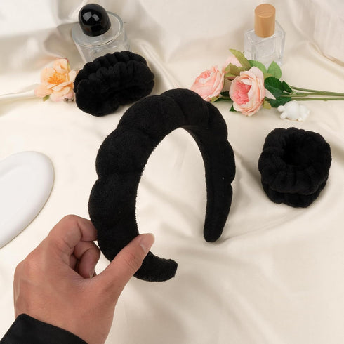 BLAAROOM Spa Headband & Wristband Set for Women Soft Sponge Headband for Washing Face Skincare Makeup Headbands Hair Accessories for Teen Girl Gif...