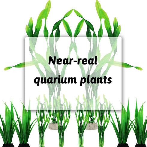 Artificial Aquarium Plants, 16pcs Fish Tank Decor Green Plants Artificial Aquarium Decorations for Fish Tanks (Green)...
