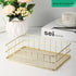 Golden Metal Wire Cabinet Organizer Storage Organizer Bin Basket Tray - for Kitchen Pantry Pantry Fridge, Closets, Garage Laundry Bathroom 9.45"X6...