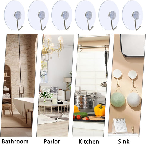 Honbay 30pcs 45mm/1.77" Bathroom Kitchen Suction Cup Wall Hook Hanger...