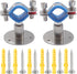 2PCS Wall Mount Ceiling Mount Pipe 304 Stainless Steel Pipe Supports Pipe Standoff Adjustable Height 30-60mm?1.18"-2.36"?for OD Pipe 15-19mm(0.59-...