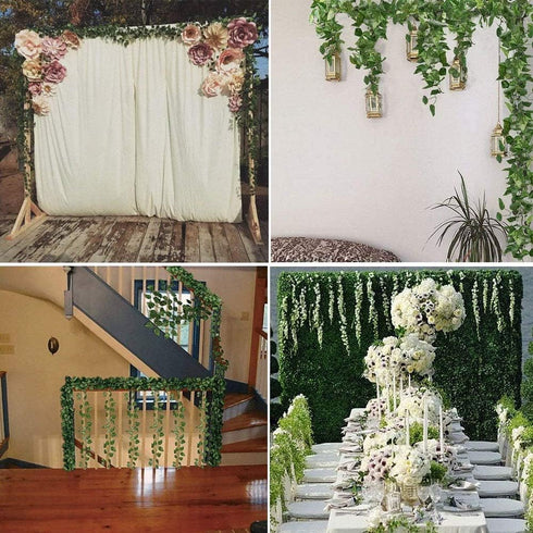 Kalolary Scindapsus Artificial Ivy Garland 84 Feet 12 Strands Leaves Vine Green Plants Garland Hanging Fake Plants Canvas Background Wedding Arch ...