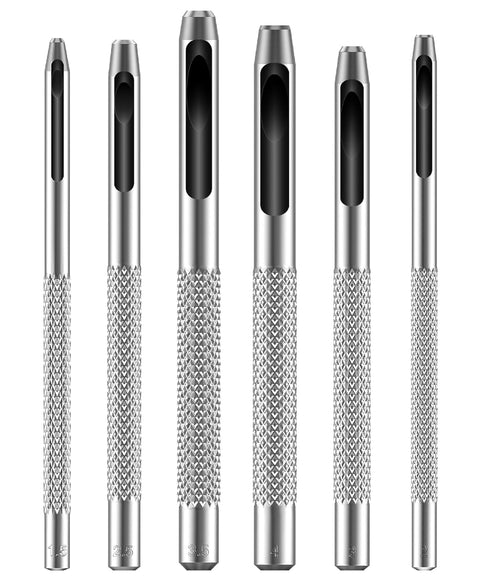 UNCO- Hollow Leather Hole Punch Set, 6 pcs, Steel, Leather Hole Punch Tool, Leather Punch Tool, Hole Punch for Leather Punch Set, Hollow Punch Set...