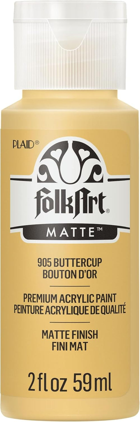 FolkArt Acrylic Paint in Assorted Colors (2 oz), 905, Buttercup...