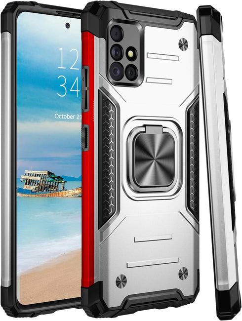 IKAZZ for Galaxy A51 4G Case with Screen Protector,Dual Layer Soft Flexible TPU and Hard PC Anti-Slip Full-Body Rugged Protective Phone Cover with...